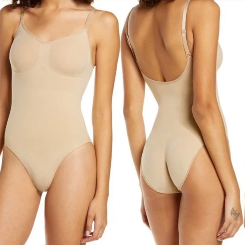 SKIMS Sculpting Bodysuit With Snaps in Clay